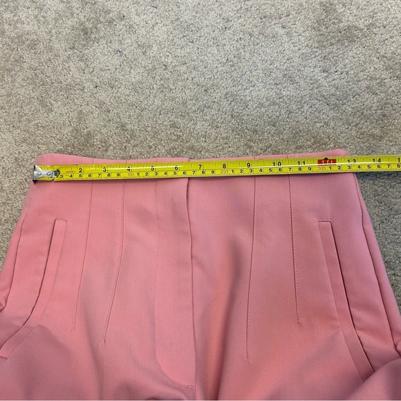 Zara pink high waisted pronounced seam dress pants ankle length Sz M NWOT classy - Picture 6 of 13